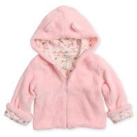Розовая курточка с капюшоном для новорожденной девочки